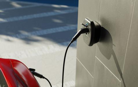 EV charger on a wall
